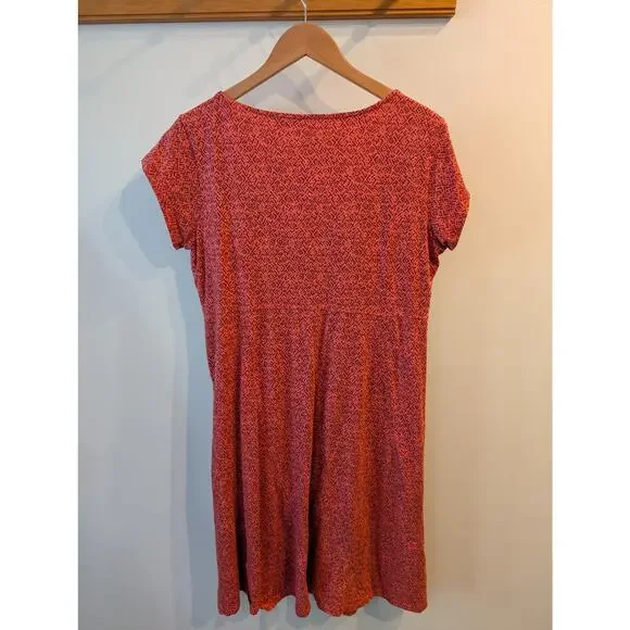 Toad&Co Burnt Orange Drop Waist Dress Organic Cotton Tencel Sustainable Large - Picture 3 of 5